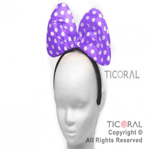 VINCHA MO�O VIOLETA A LUNARES BLANCOSHS5883-2Sx 1